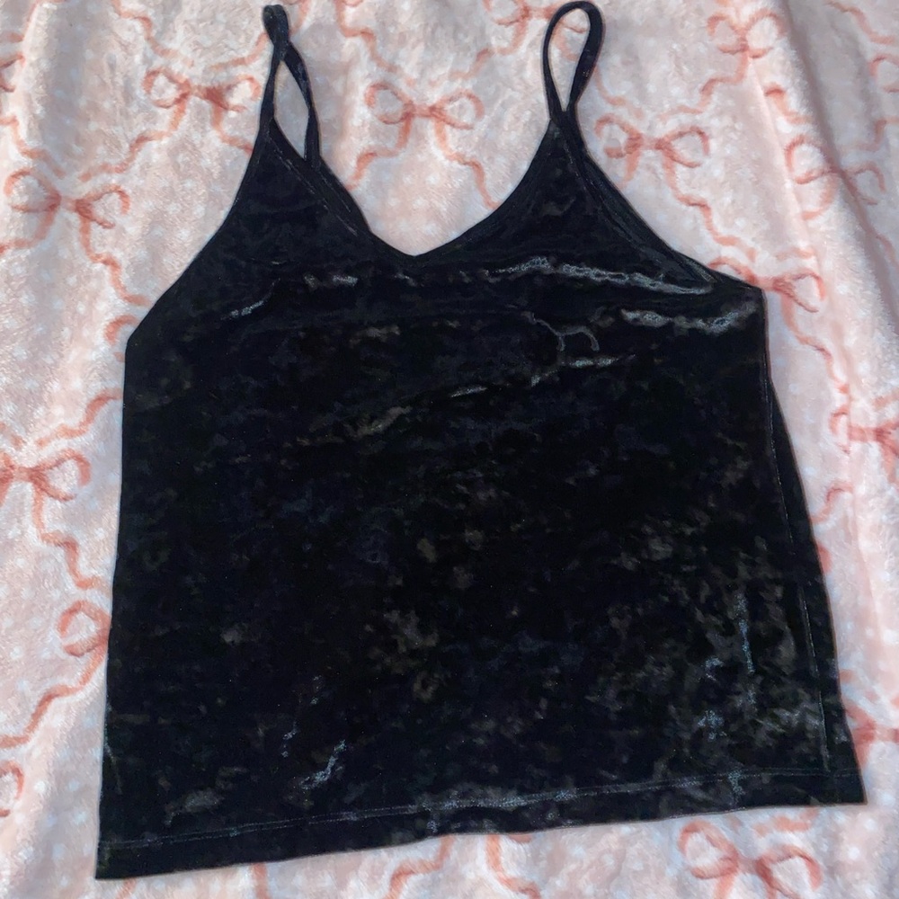 Pink Victorias Secret Black Velvet Tank top Size XS🖤